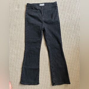 Free People Crop Flare Denim in Black, size 26
